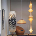 Faye Sculptural Paper Vertical Pendant Light
