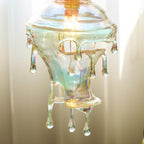 Pendant Lamp Iridescent Water Drop Shade Artistic Glow Contemporary
