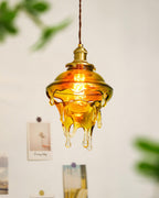 Pendant Lamp Iridescent Water Drop Shade Artistic Glow Contemporary