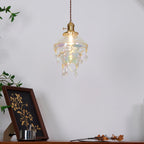 Pendant Lamp Iridescent Water Drop Shade Artistic Glow Contemporary