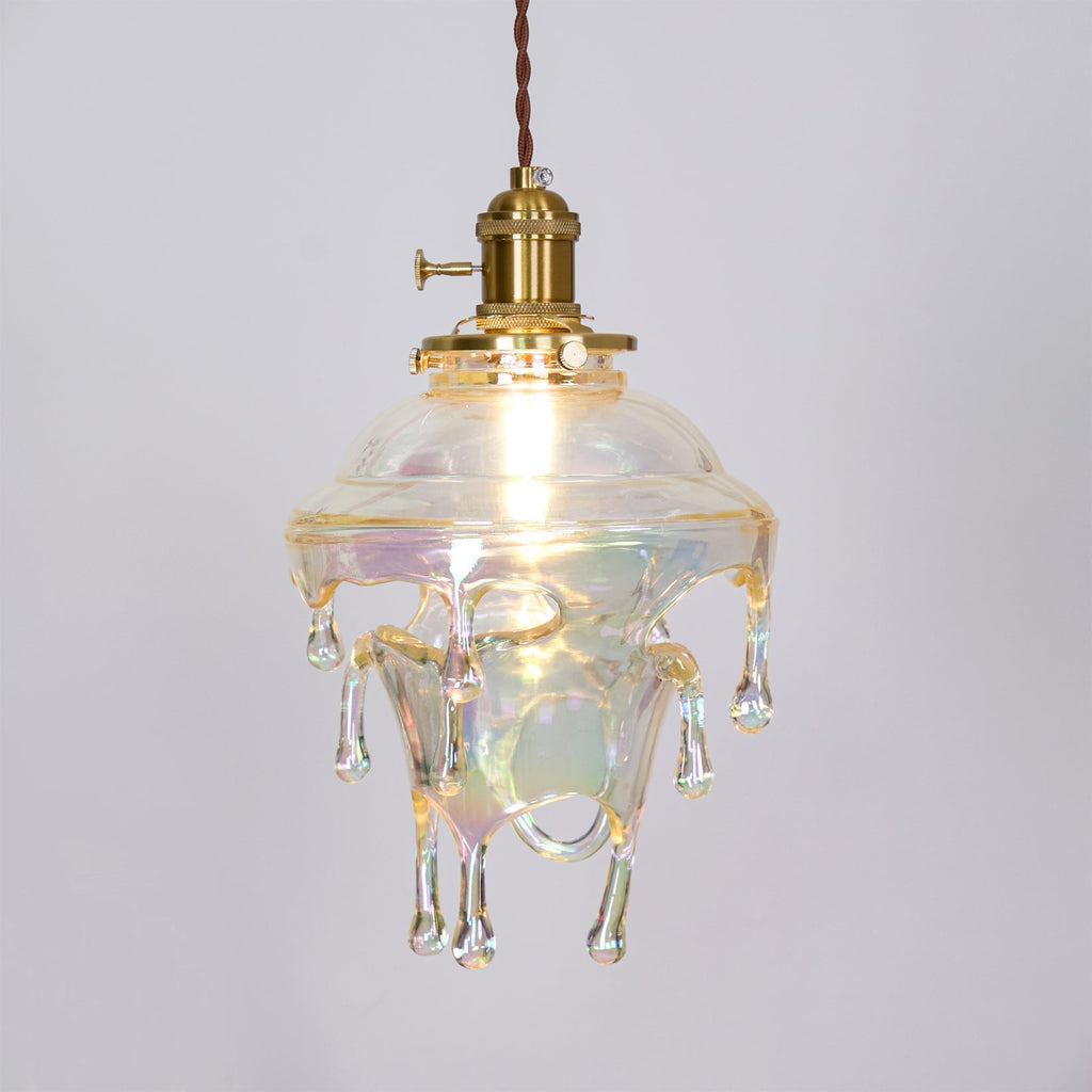 Pendant Lamp Iridescent Water Drop Shade Artistic Glow Contemporary