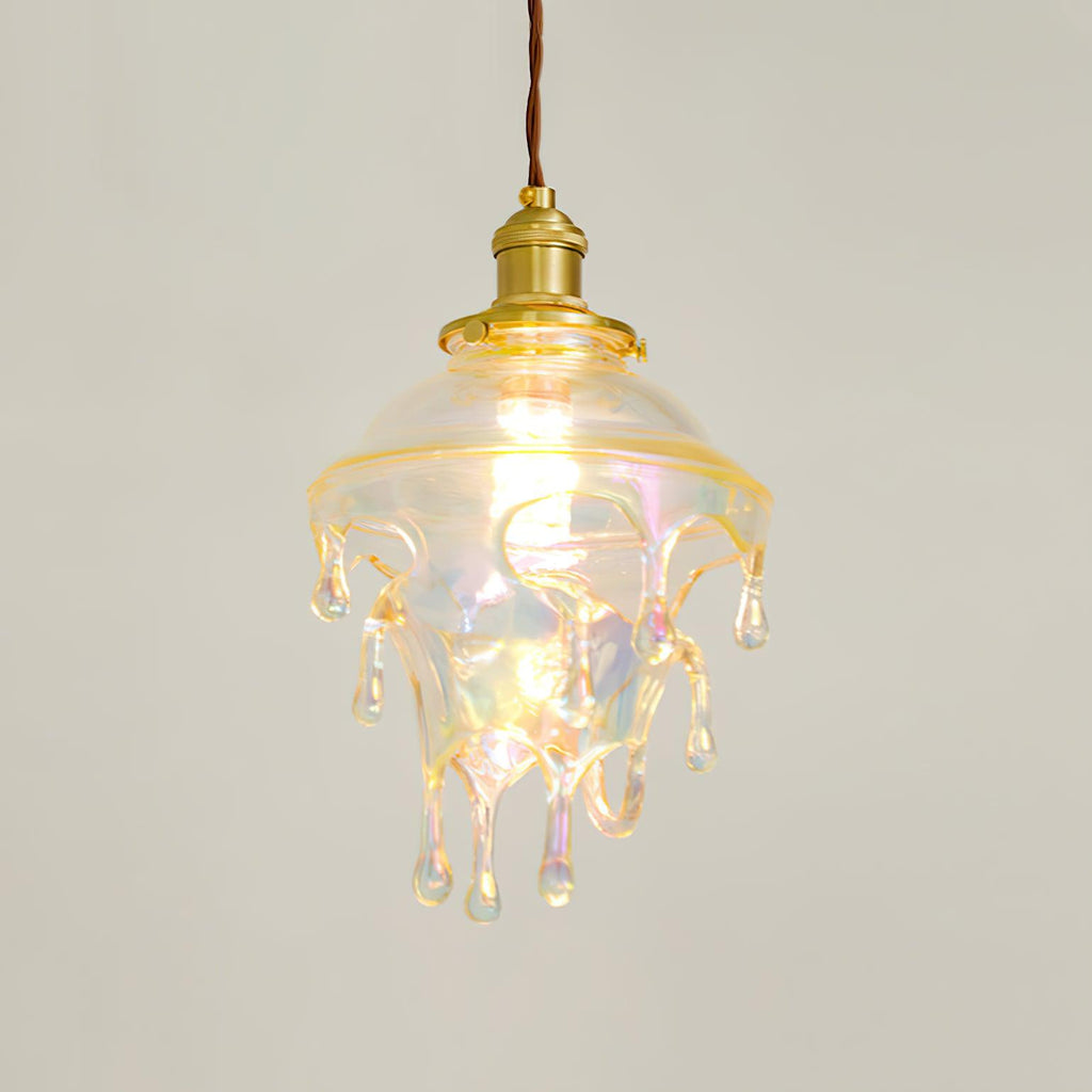 Pendant Lamp Iridescent Water Drop Shade Artistic Glow Contemporary