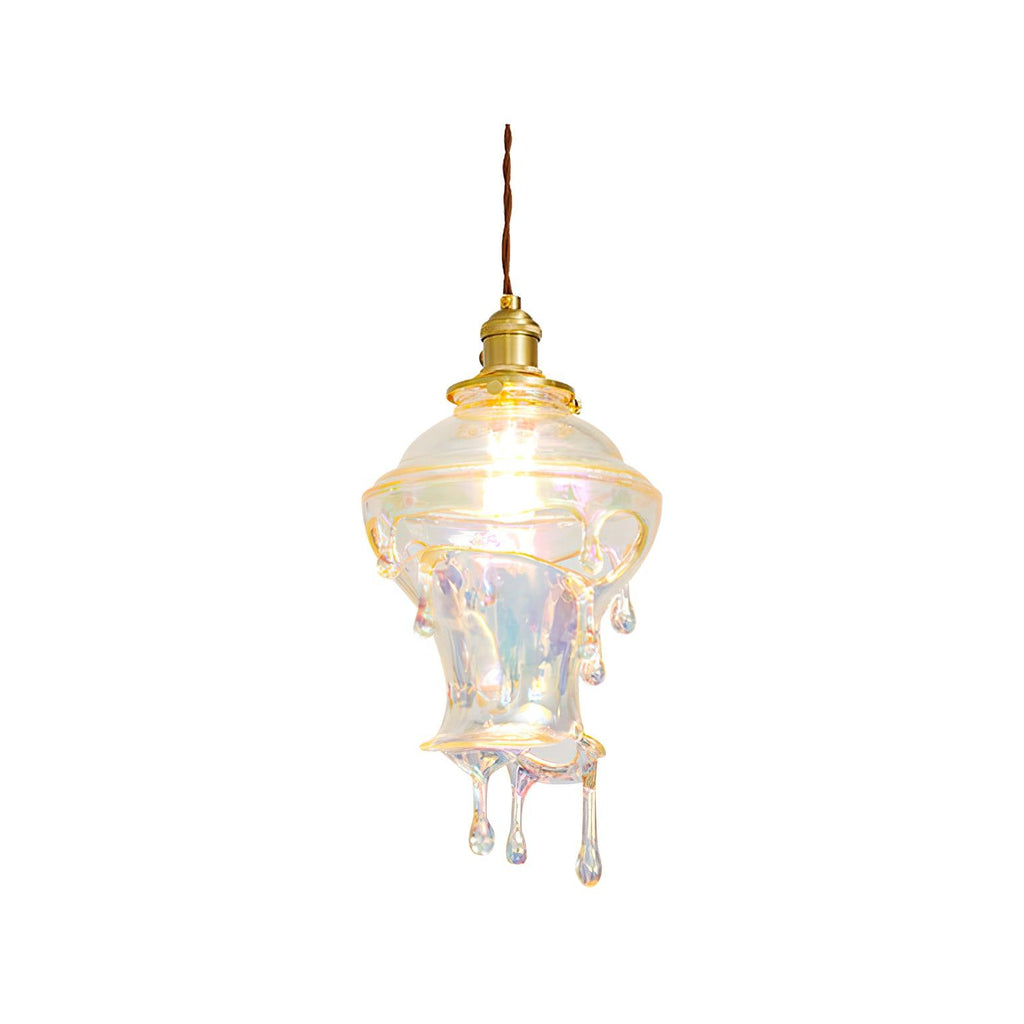 Pendant Lamp Iridescent Water Drop Shade Artistic Glow Contemporary