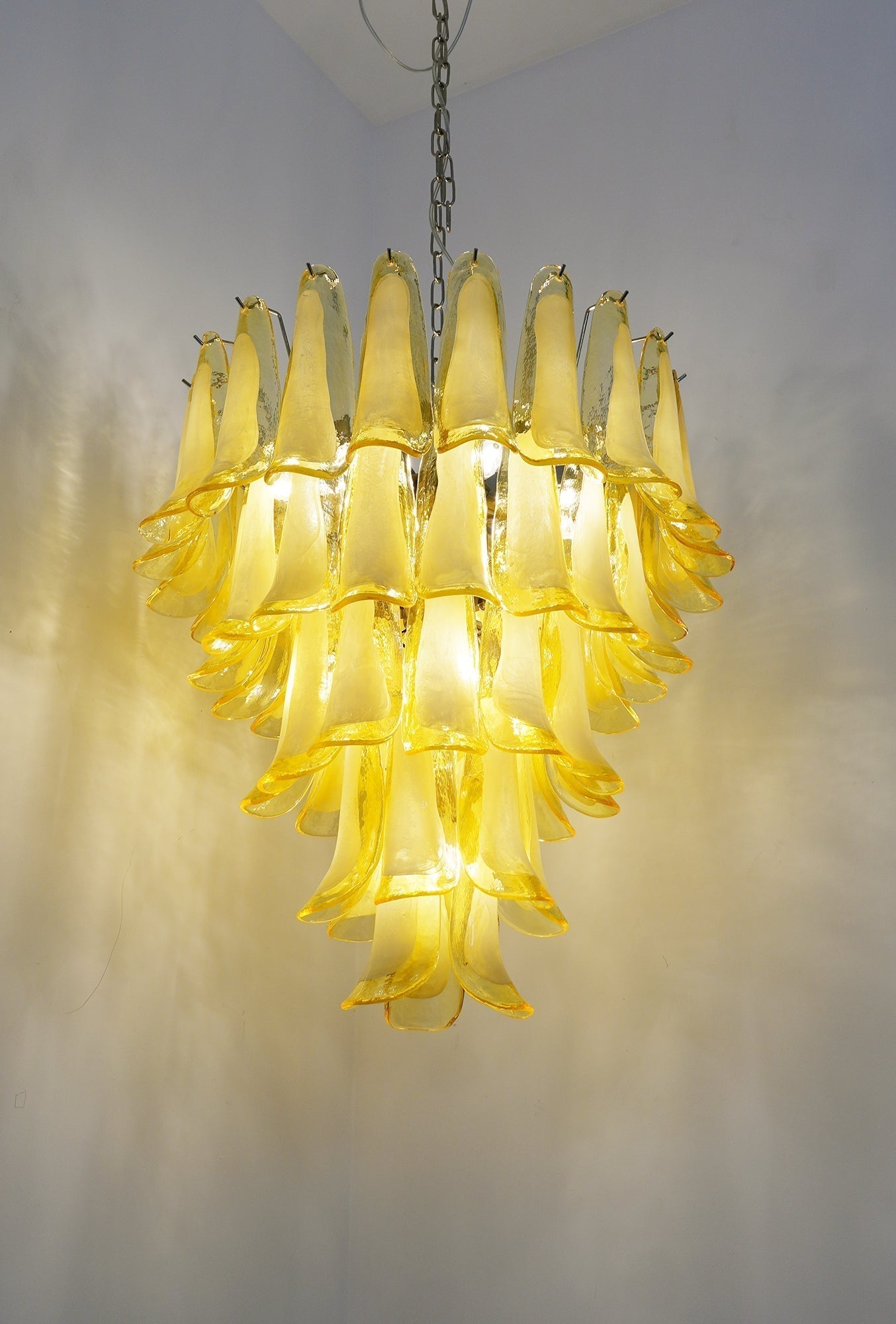 Aurora Chandelier Murano Glass Petal Wave