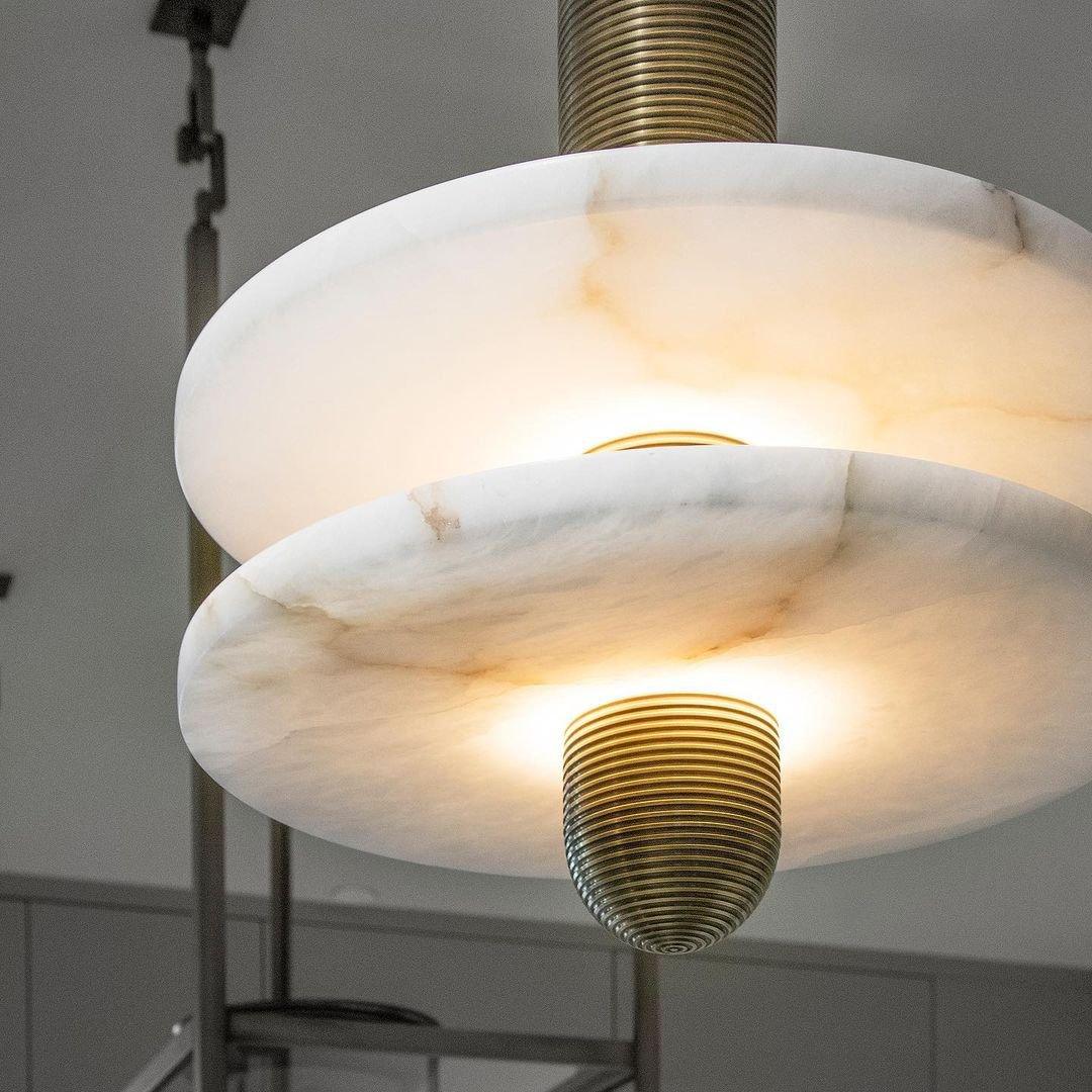 Goose White Alabaster Copper Pendant Lamp