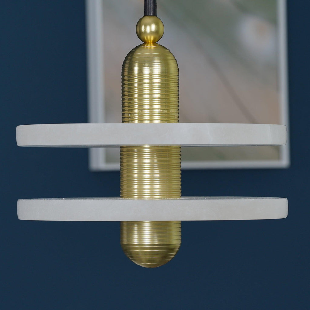 Goose White Alabaster Copper Pendant Lamp