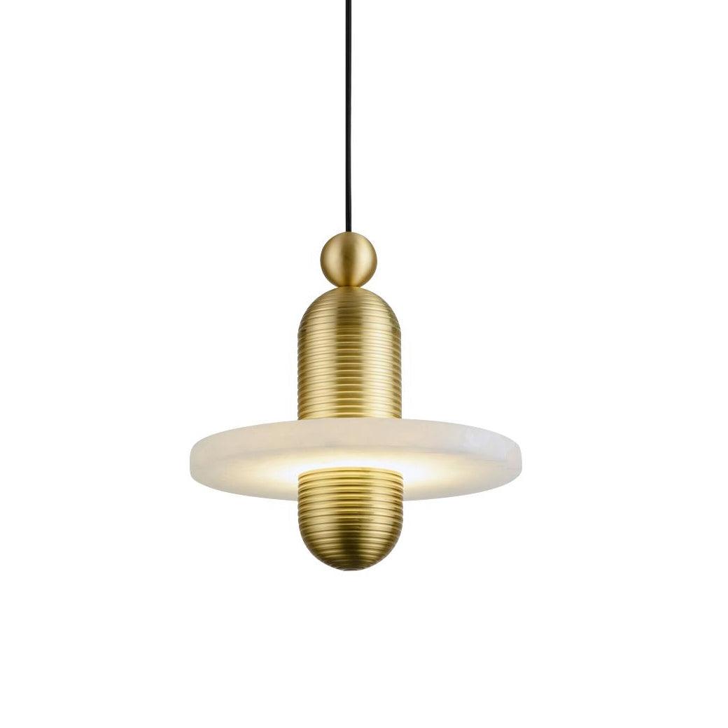 Goose White Alabaster Copper Pendant Lamp