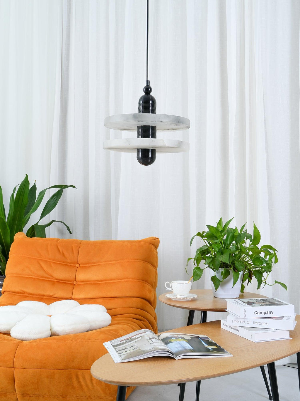 Goose White Alabaster Copper Pendant Lamp