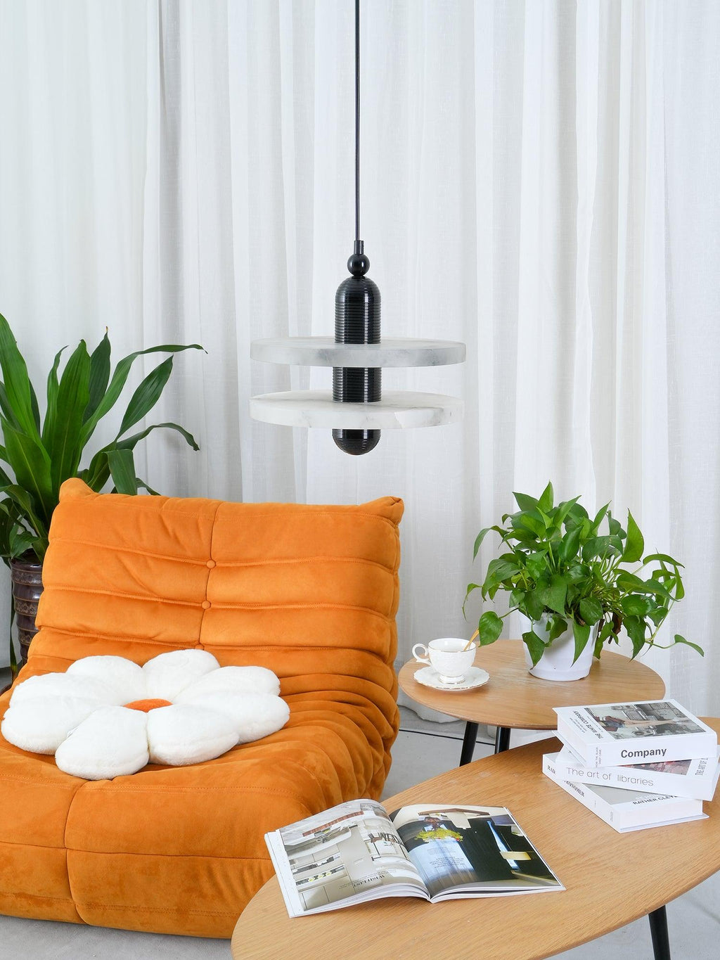 Goose White Alabaster Copper Pendant Lamp