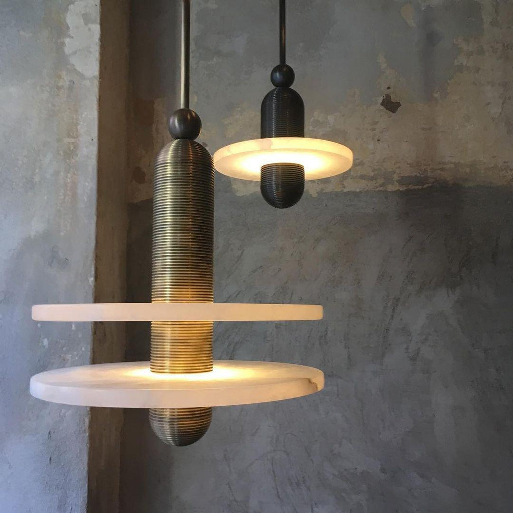 Goose White Alabaster Copper Pendant Lamp