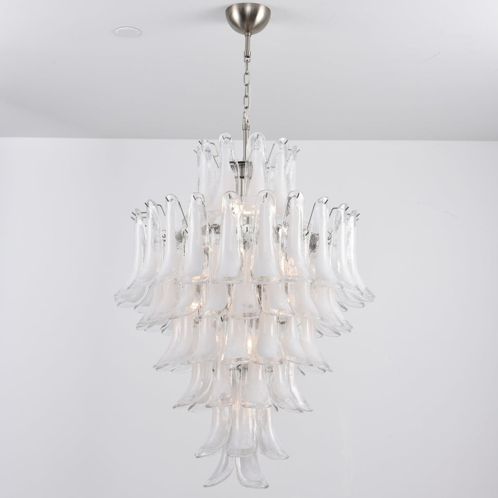 Aurora Chandelier White Cloud Glass Petals