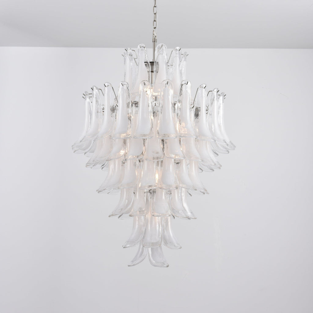 Aurora Chandelier White Cloud Glass Petals