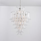 Aurora Chandelier White Cloud Glass Petals