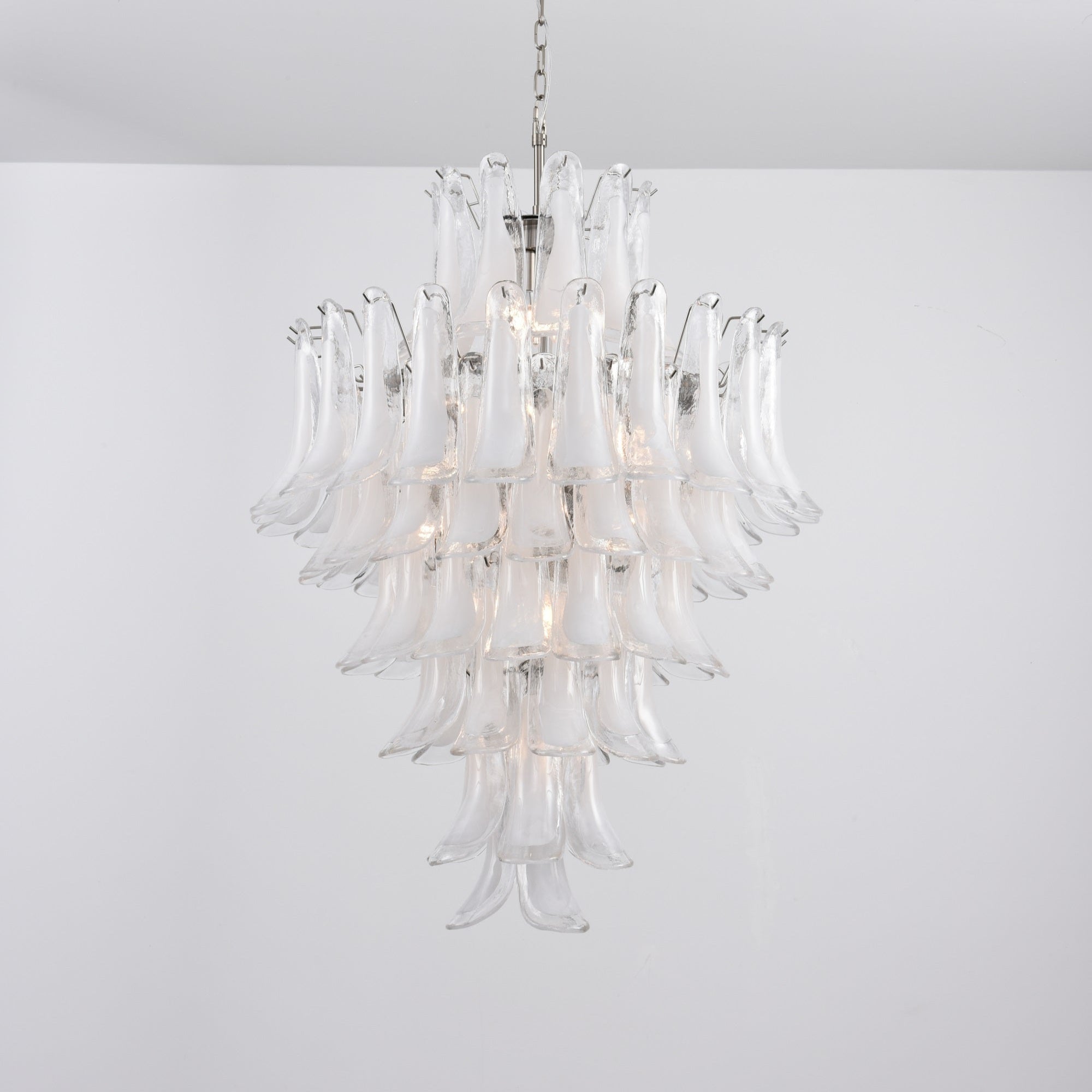 Aurora Chandelier White Cloud Glass Petals