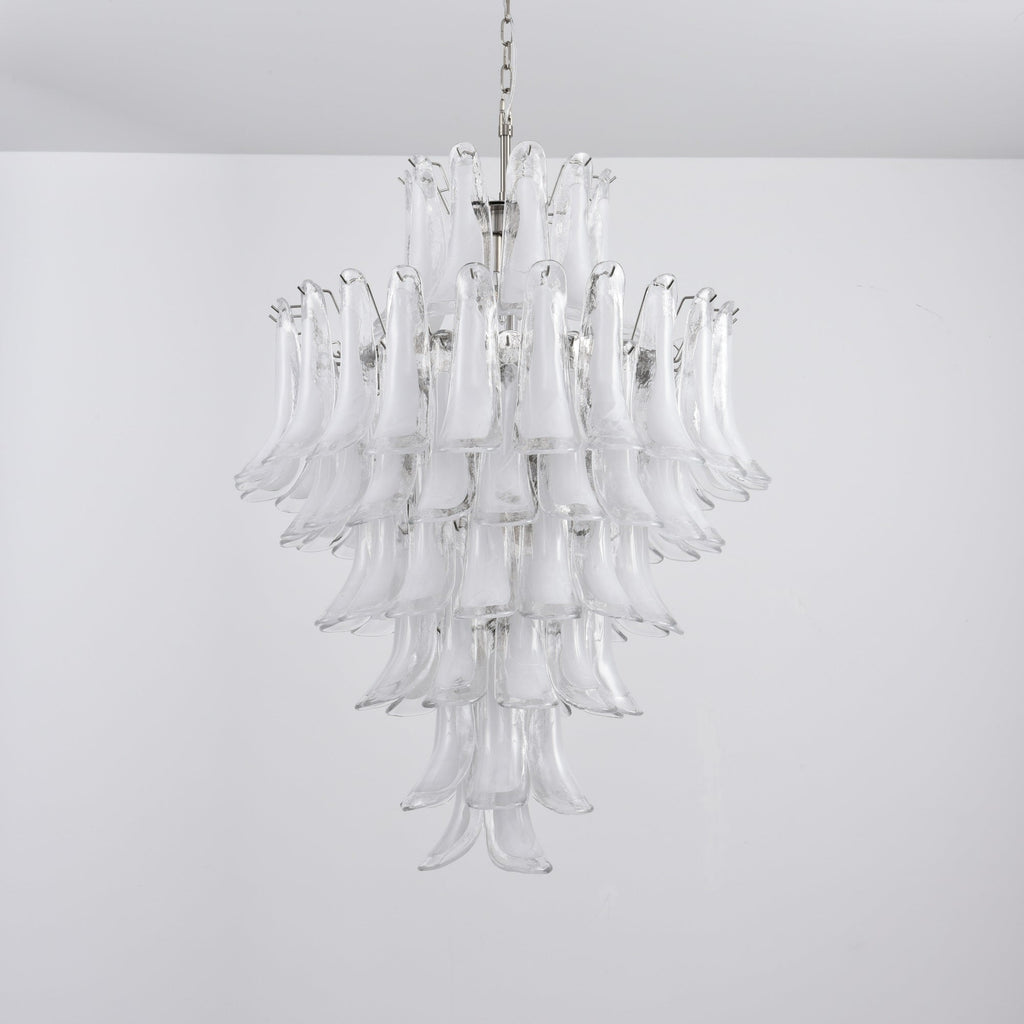 Aurora Chandelier White Cloud Glass Petals