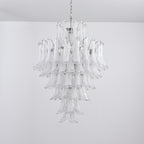 Aurora Chandelier White Cloud Glass Petals