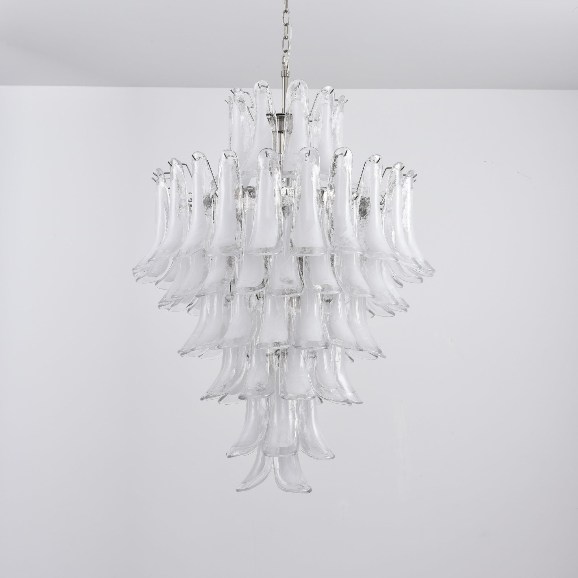 Aurora Chandelier White Cloud Glass Petals