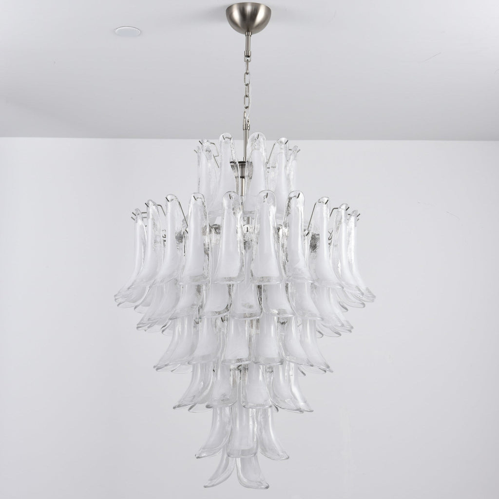 Aurora Chandelier White Cloud Glass Petals