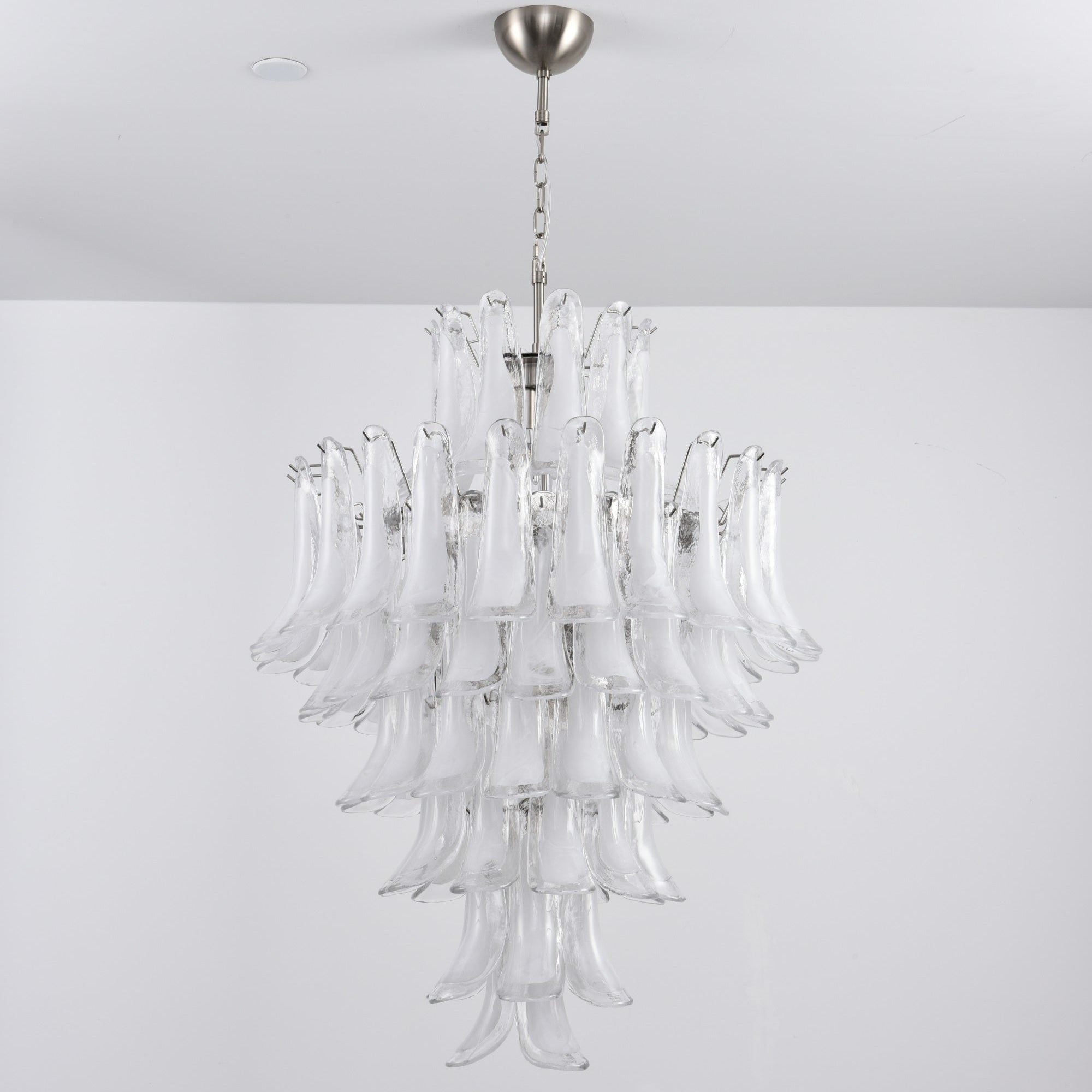 Aurora Chandelier White Cloud Glass Petals