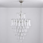Aurora Chandelier White Cloud Glass Petals
