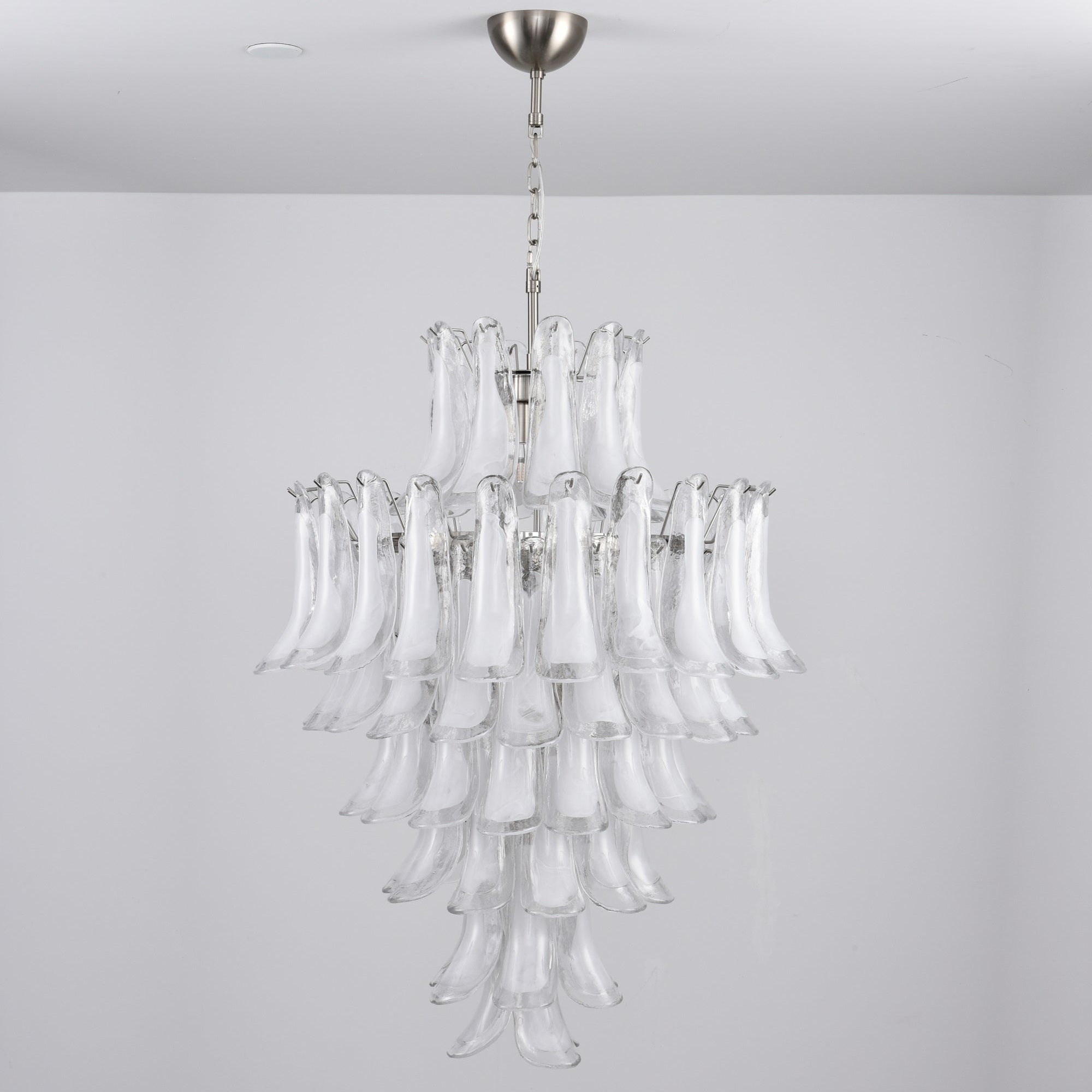 Aurora Chandelier White Cloud Glass Petals