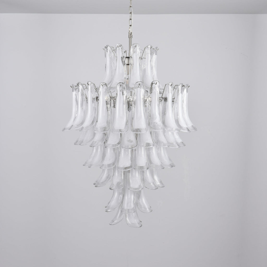 Aurora Chandelier White Cloud Glass Petals