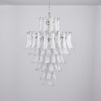 Aurora Chandelier White Cloud Glass Petals