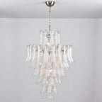 Aurora Chandelier White Cloud Glass Petals