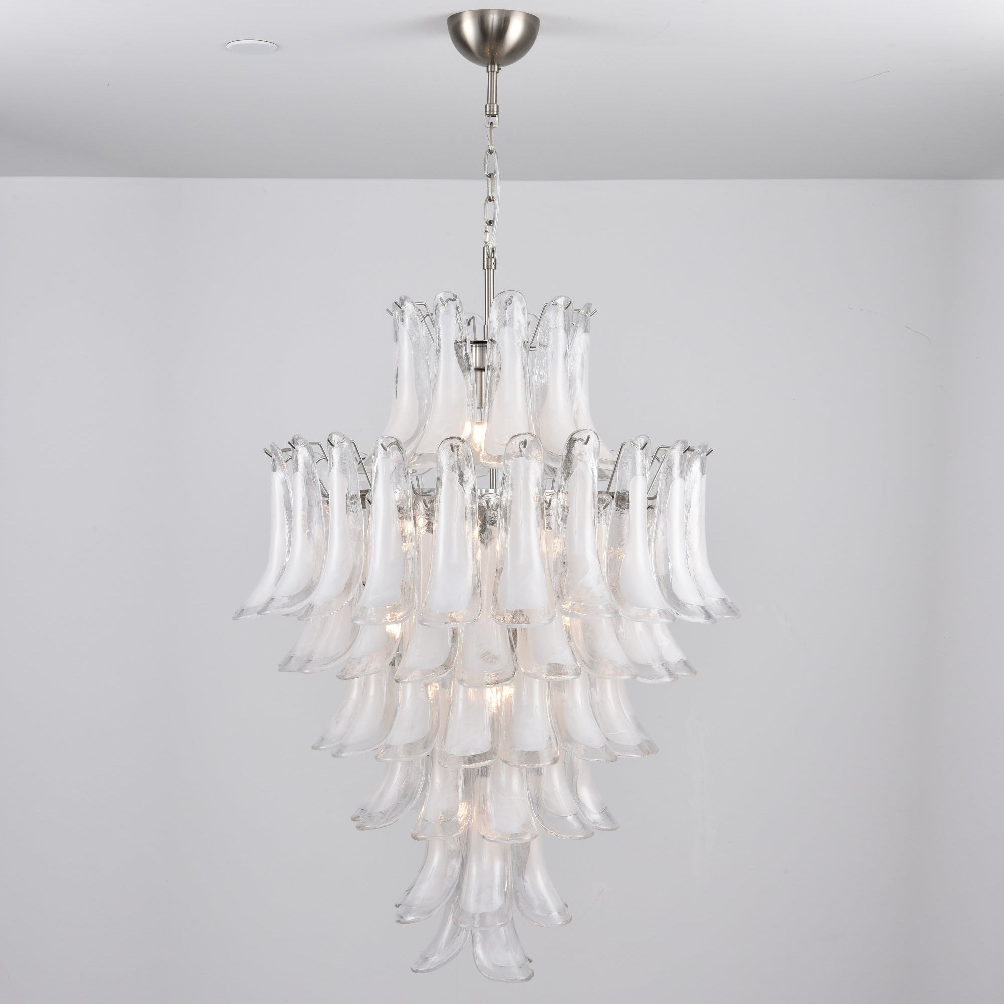 Aurora Chandelier White Cloud Glass Petals