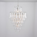 Aurora Chandelier White Cloud Glass Petals