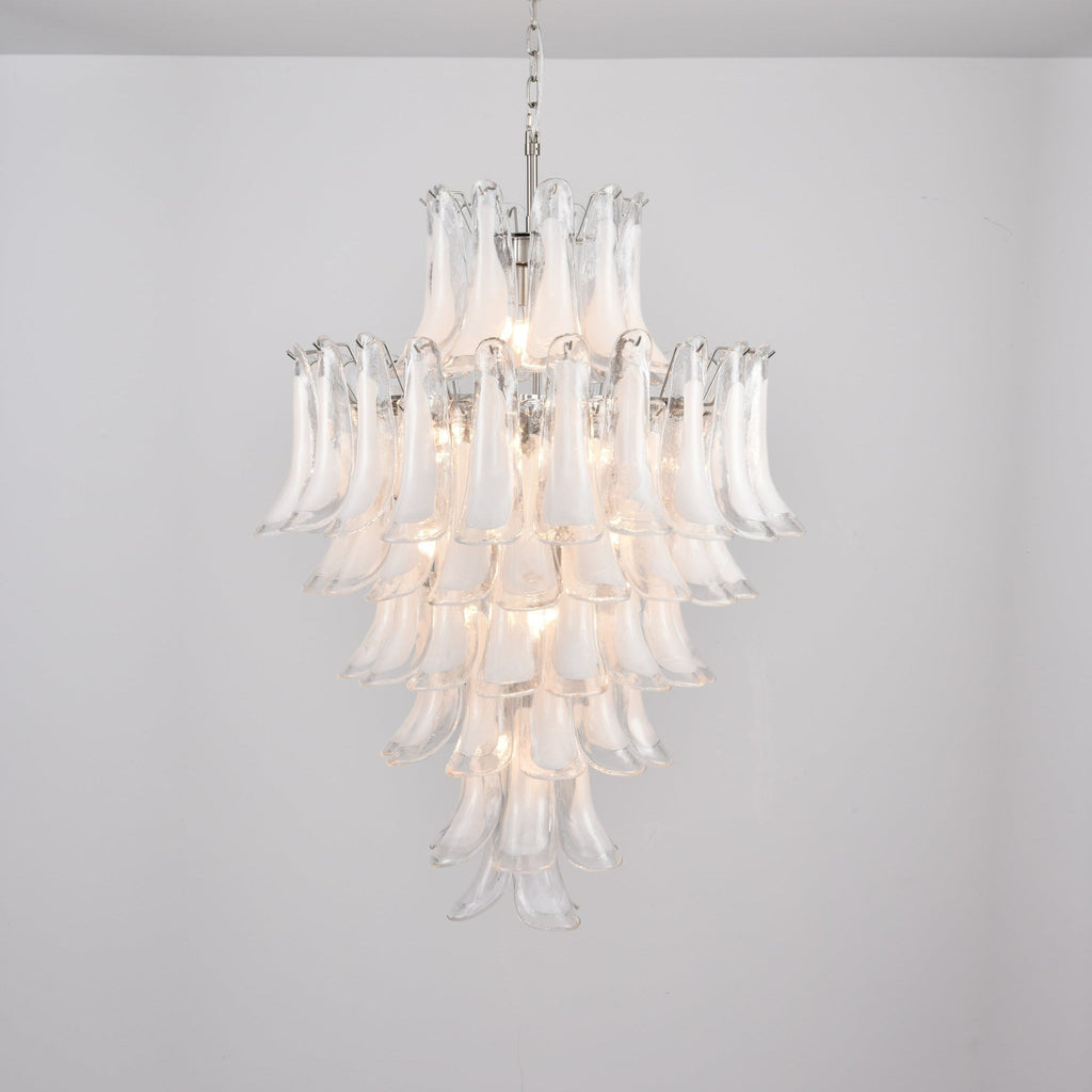 Aurora Chandelier White Cloud Glass Petals