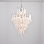 Aurora Chandelier White Cloud Glass Petals