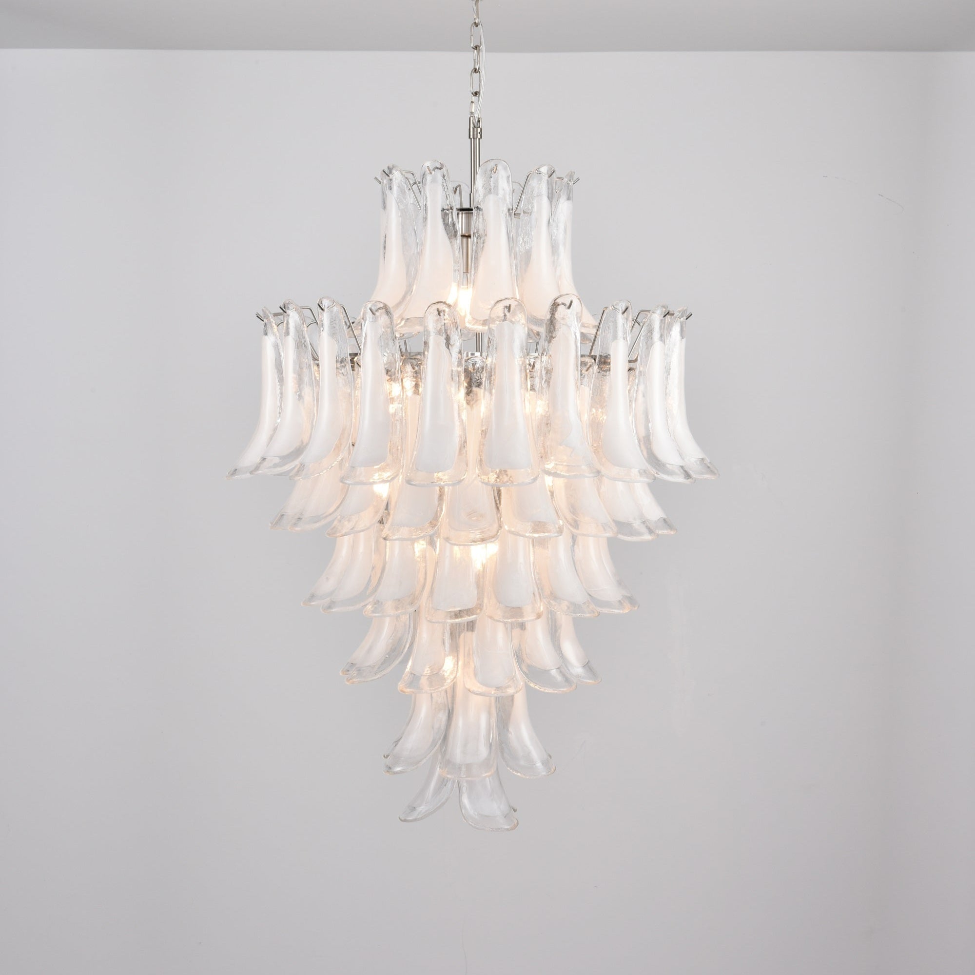 Aurora Chandelier White Cloud Glass Petals
