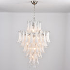 Aurora Chandelier White Cloud Glass Petals