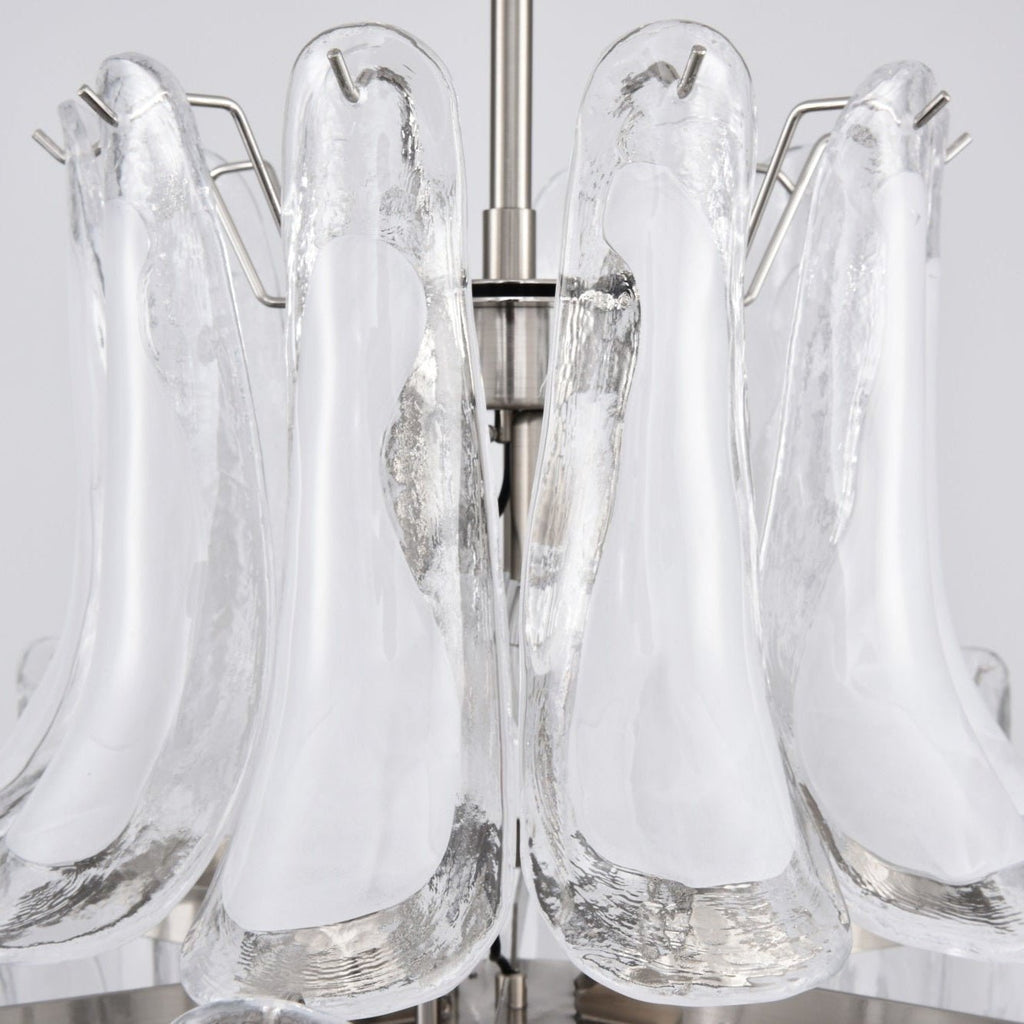 Aurora Chandelier White Cloud Glass Petals