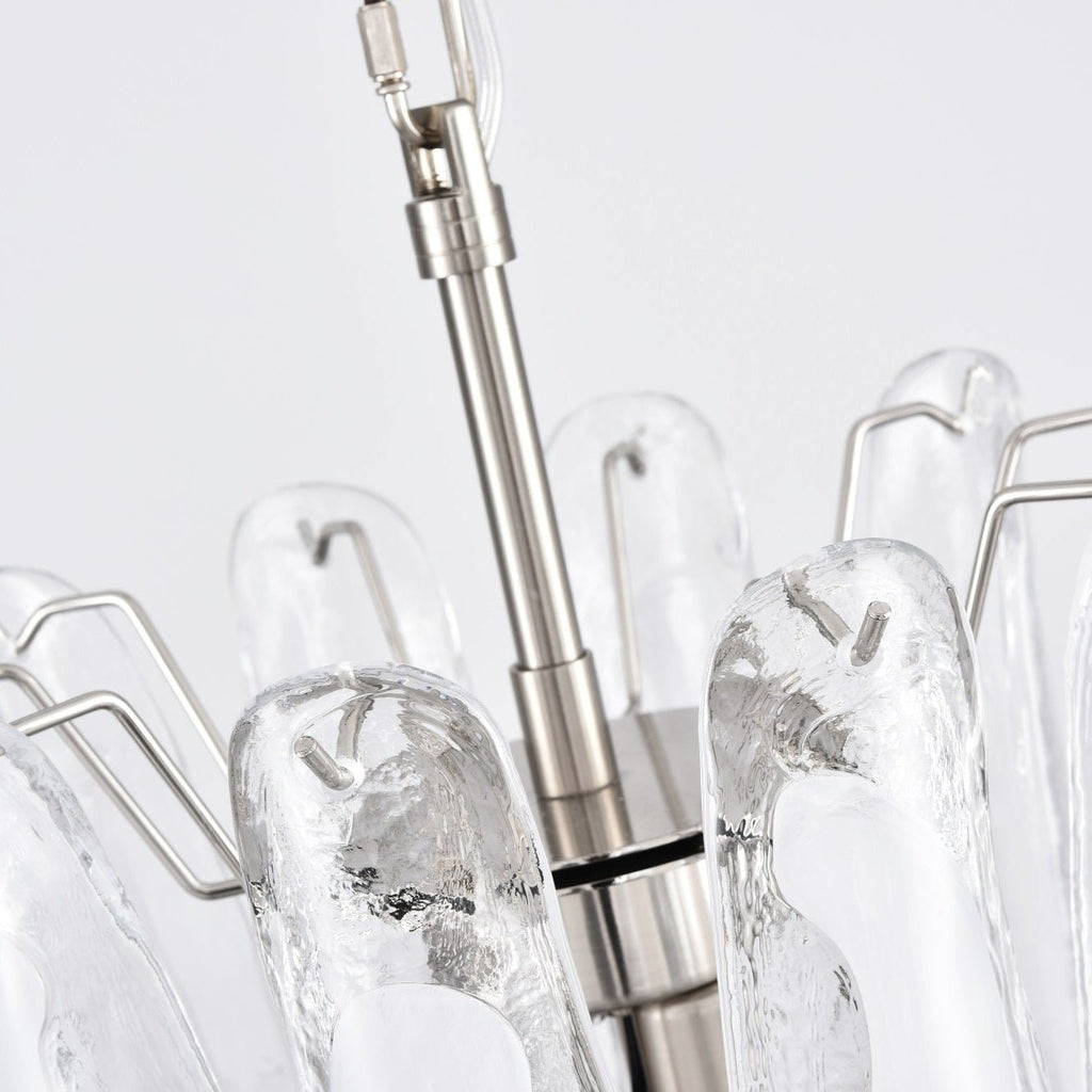 Aurora Chandelier White Cloud Glass Petals