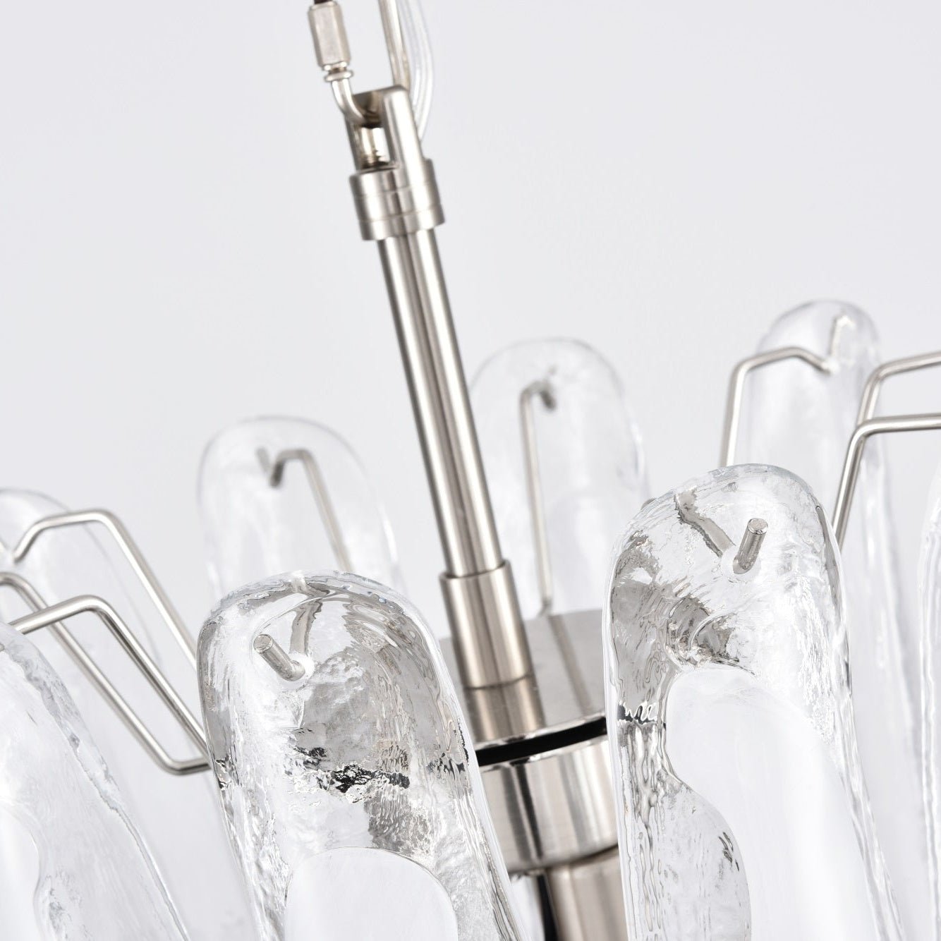 Aurora Chandelier White Cloud Glass Petals