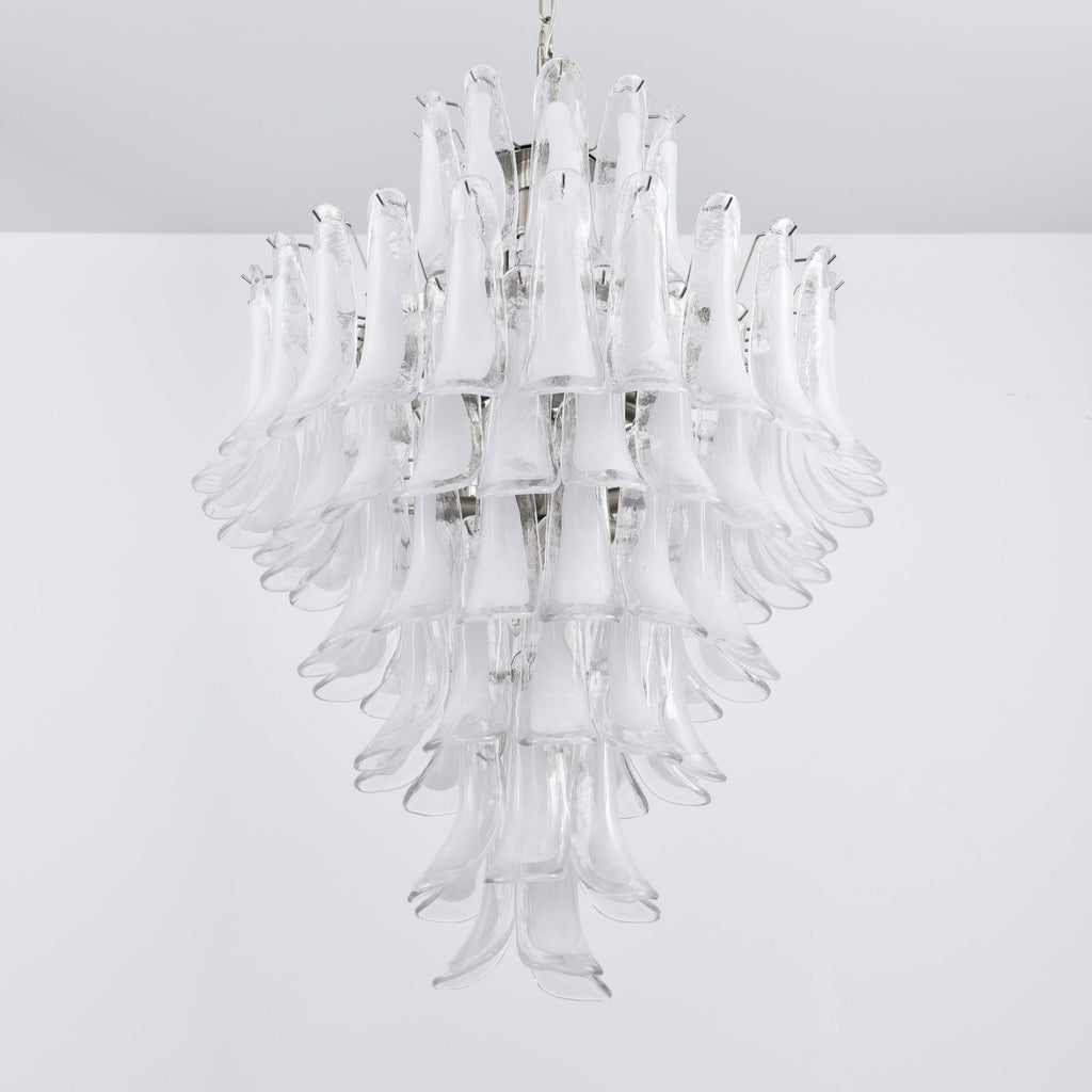 Aurora Chandelier White Cloud Glass Petals