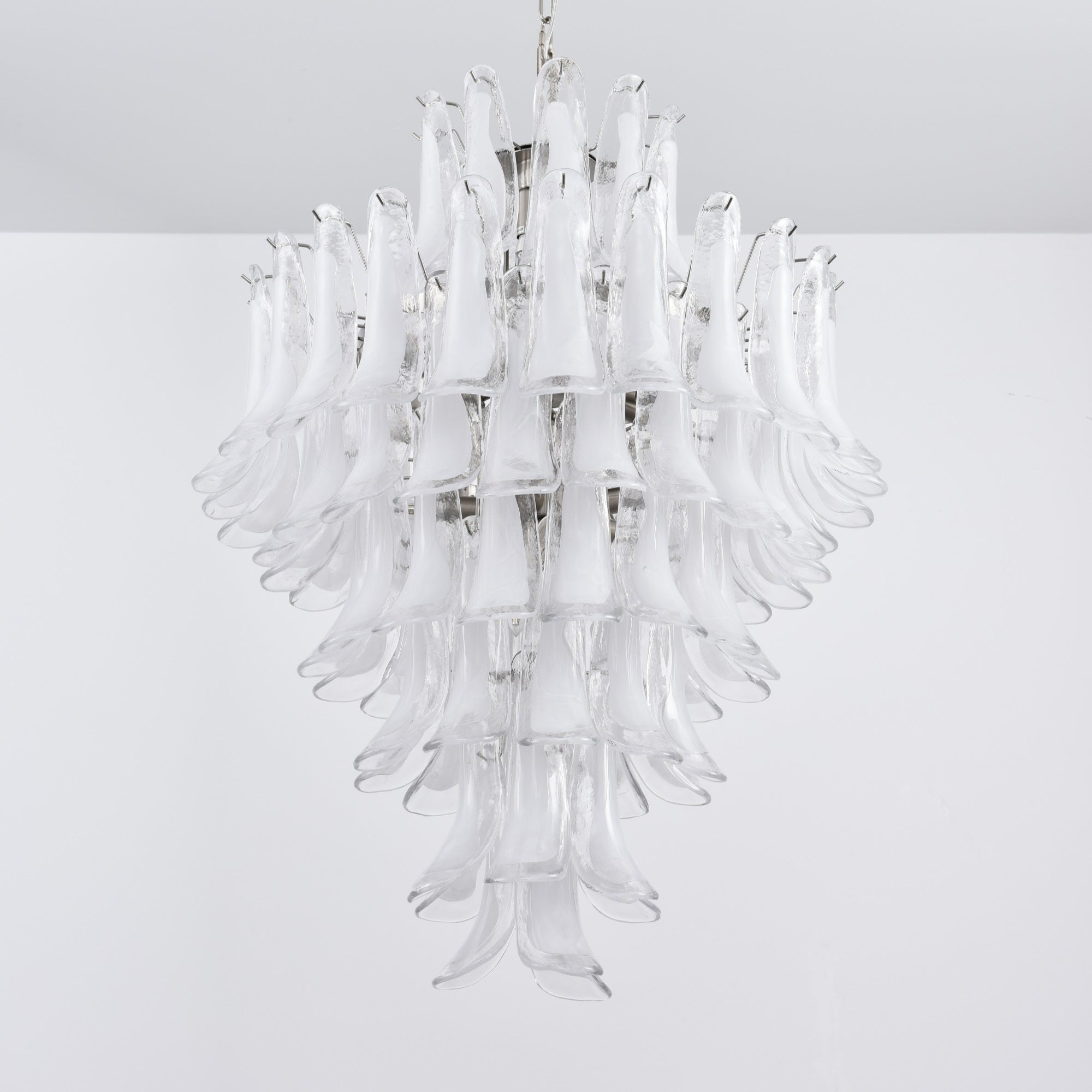 Aurora Chandelier White Cloud Glass Petals