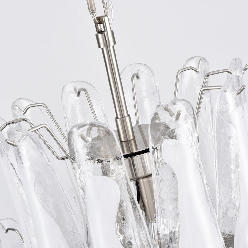 Aurora Chandelier White Cloud Glass Petals