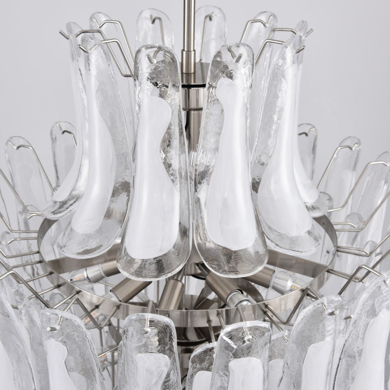 Aurora Chandelier White Cloud Glass Petals