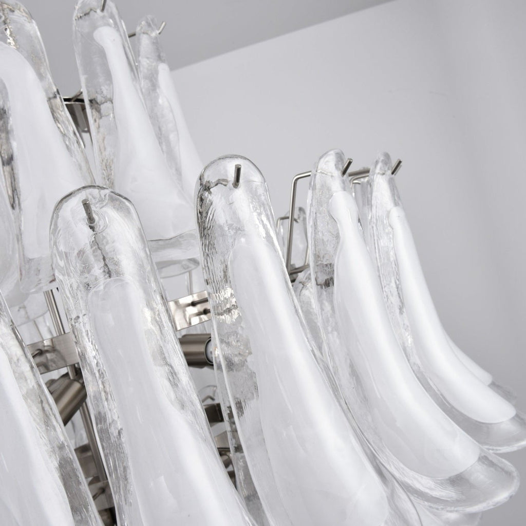 Aurora Chandelier White Cloud Glass Petals