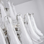 Aurora Chandelier White Cloud Glass Petals
