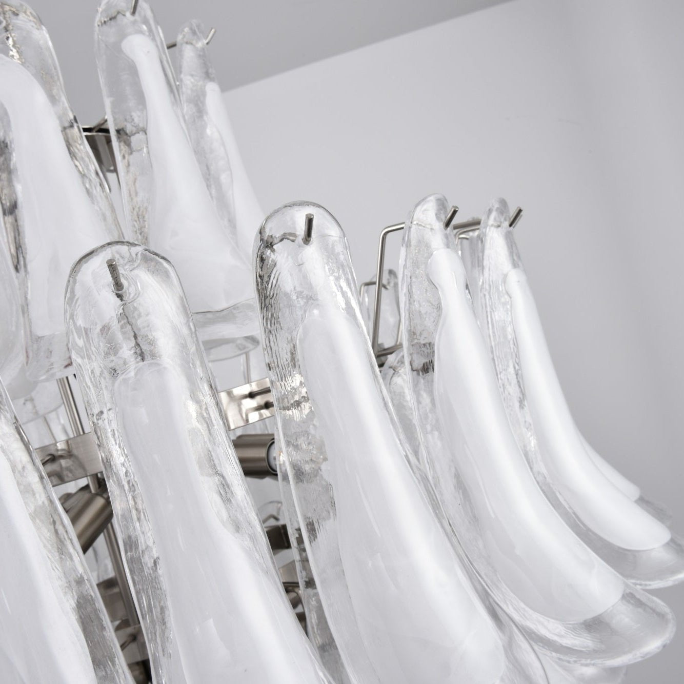 Aurora Chandelier White Cloud Glass Petals