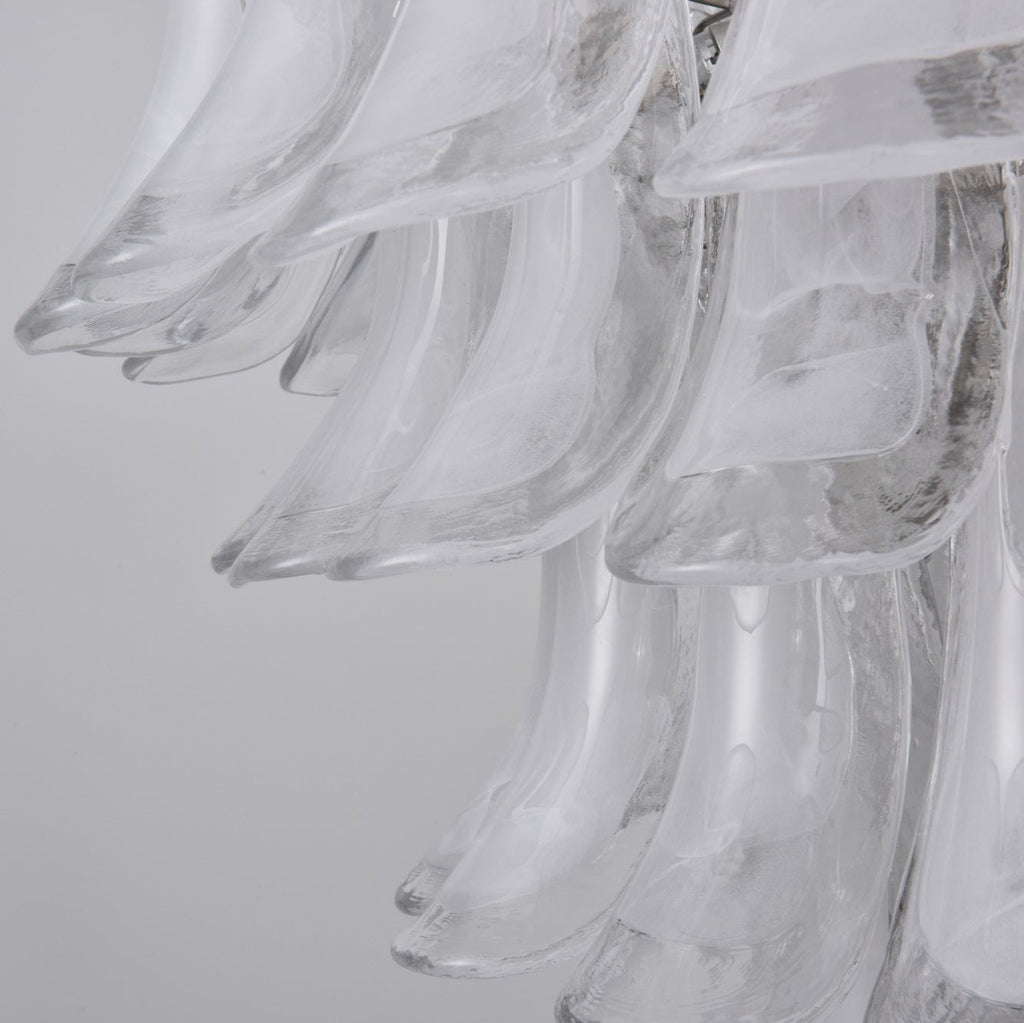 Aurora Chandelier White Cloud Glass Petals