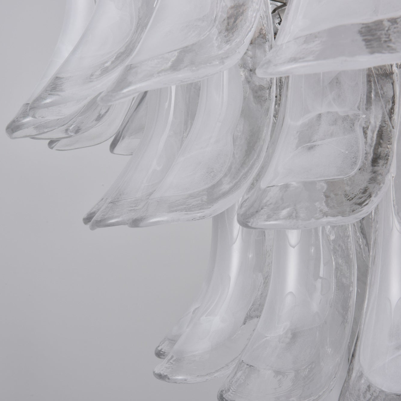 Aurora Chandelier White Cloud Glass Petals