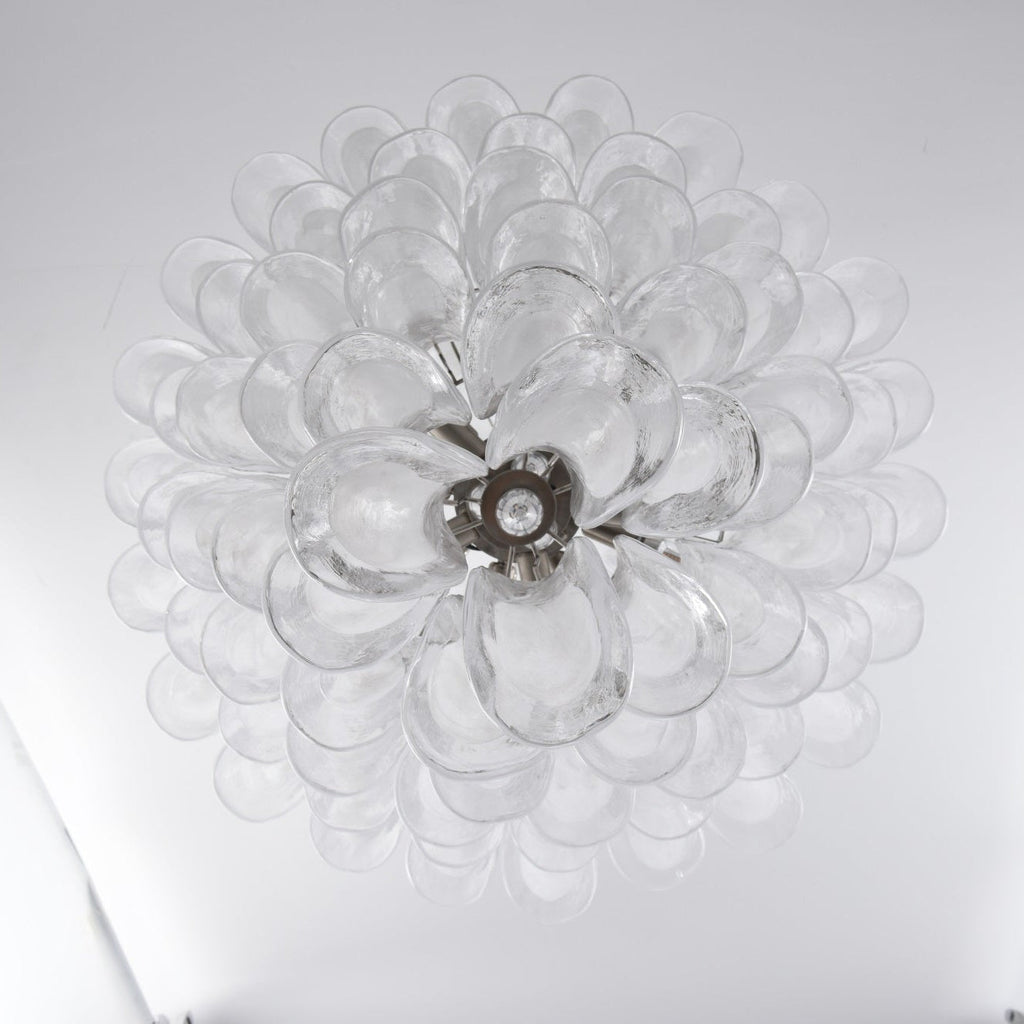 Aurora Chandelier White Cloud Glass Petals