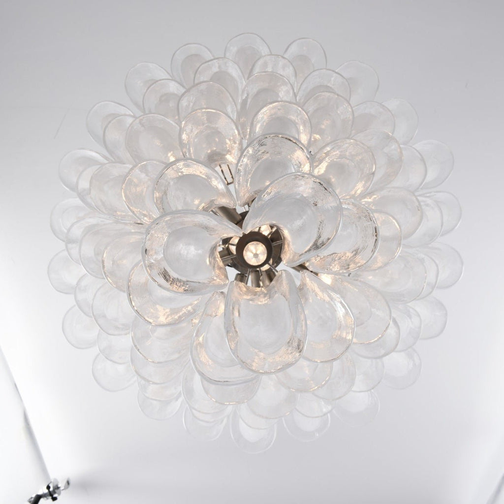 Aurora Chandelier White Cloud Glass Petals