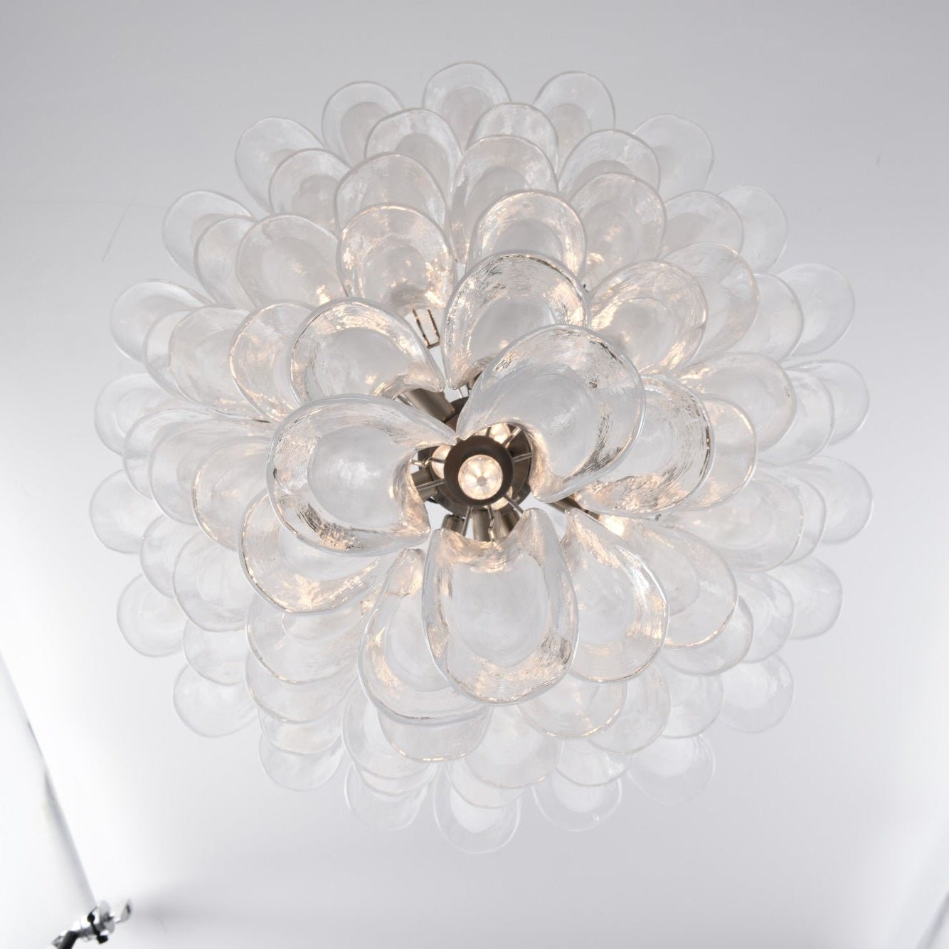 Aurora Chandelier White Cloud Glass Petals
