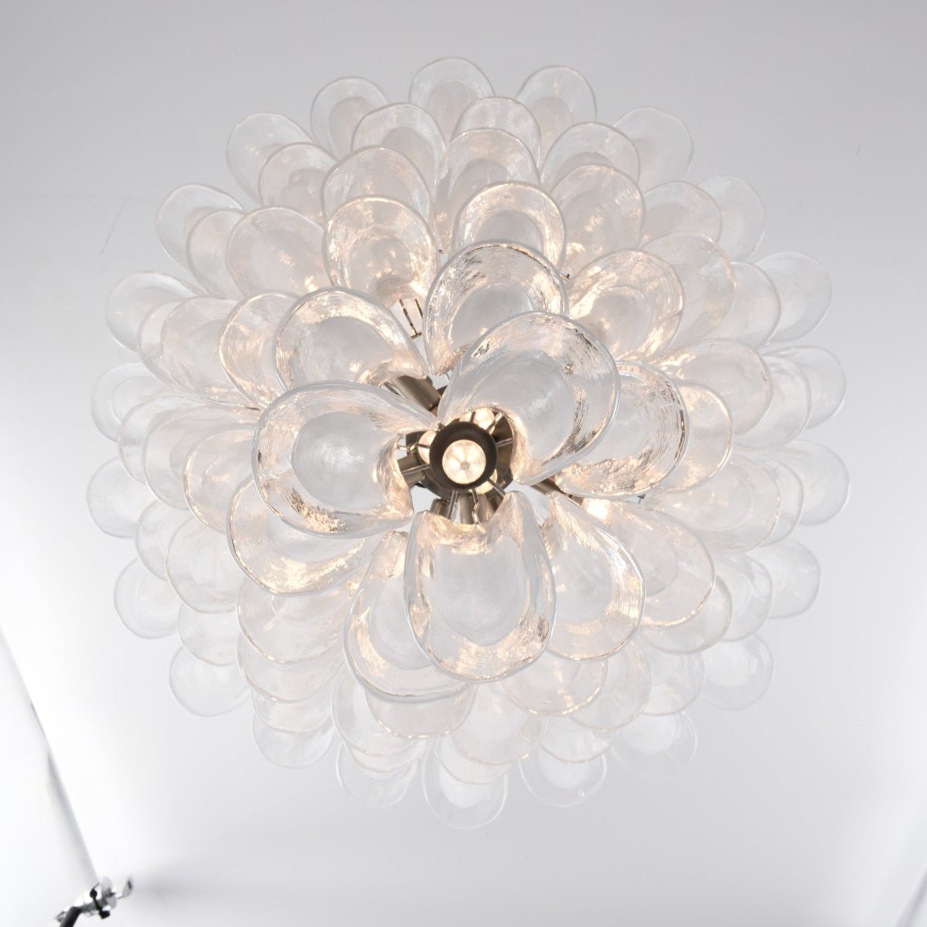 Aurora Chandelier White Cloud Glass Petals
